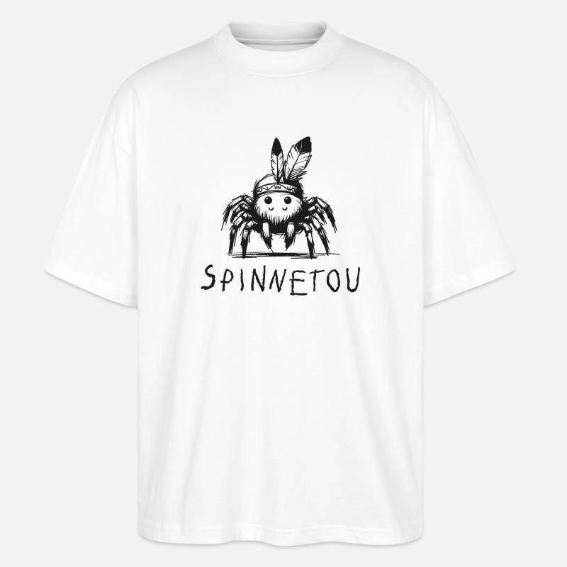 spinnetou wortspiel spinne lustig winnetou - Stanley/Stella Oversized Unisex Bio T-Shirt Blaster 2.0 - Weiß