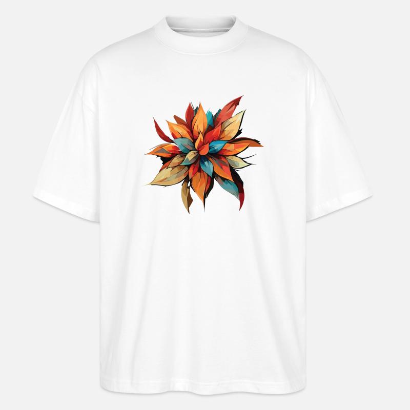 Prismatischer Herbst-Blumenstoß - Stanley/Stella Oversized Unisex Bio T-Shirt Blaster 2.0 - Weiß