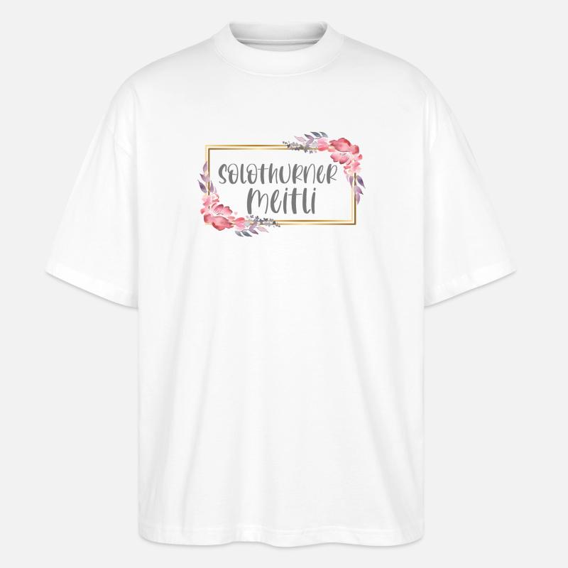 Schweiz Solothurn Mädchen Heimat Geschenk - Stanley/Stella Oversized Unisex Bio T-Shirt Blaster 2.0 - Weiß