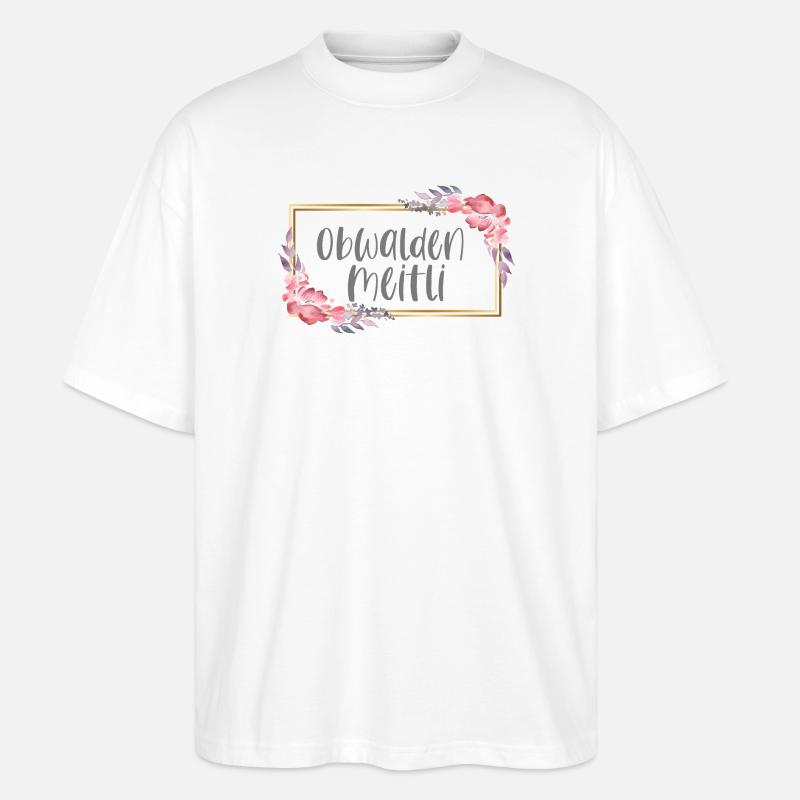 Schweiz Obwalden Mädchen Heimat Geschenk - Stanley/Stella Oversized Unisex Bio T-Shirt Blaster 2.0 - Weiß