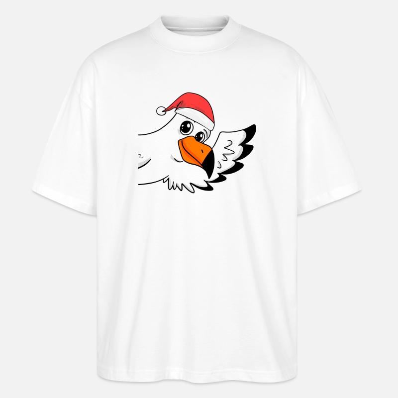 Mouette Noël - T-shirt bio Blaster 2.0 coupe oversize Stanley/Stella Unisexe - blanc