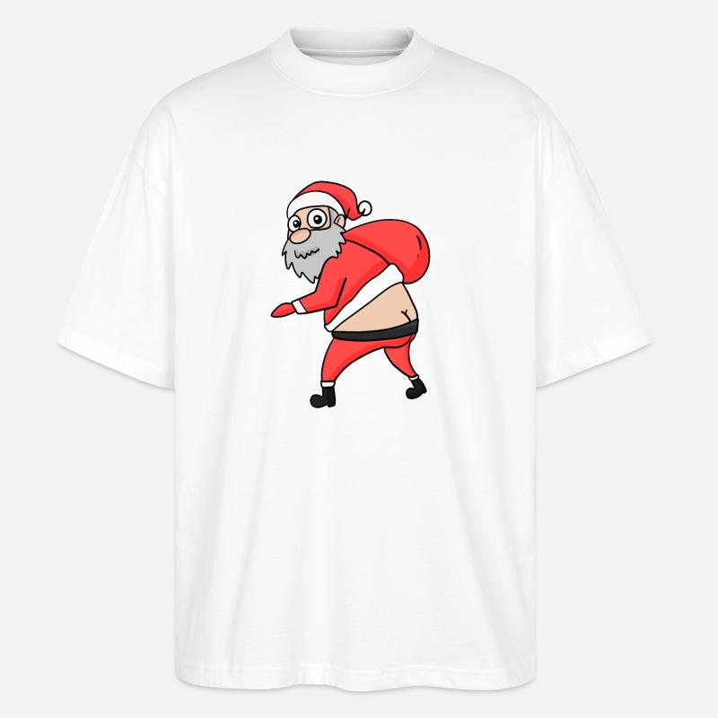 Weihnachtsmann Hintern Lustig - Stanley/Stella Oversized Unisex Bio T-Shirt Blaster 2.0 - Weiß