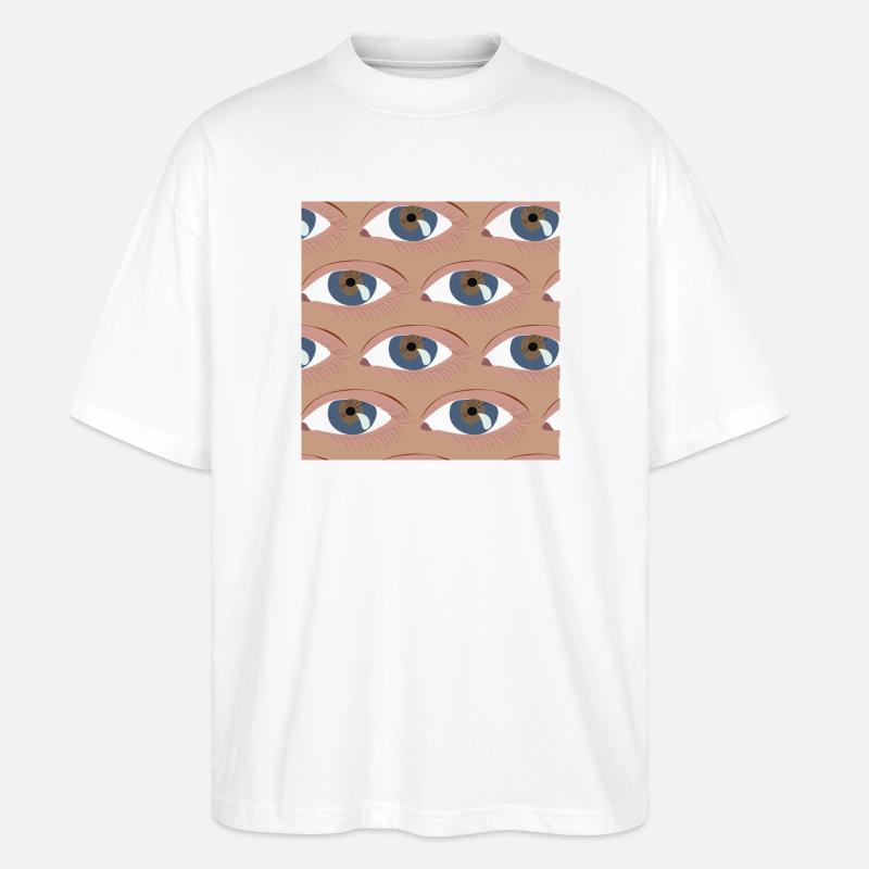 Les yeux alignés - T-shirt bio Blaster 2.0 coupe oversize Stanley/Stella Unisexe - blanc