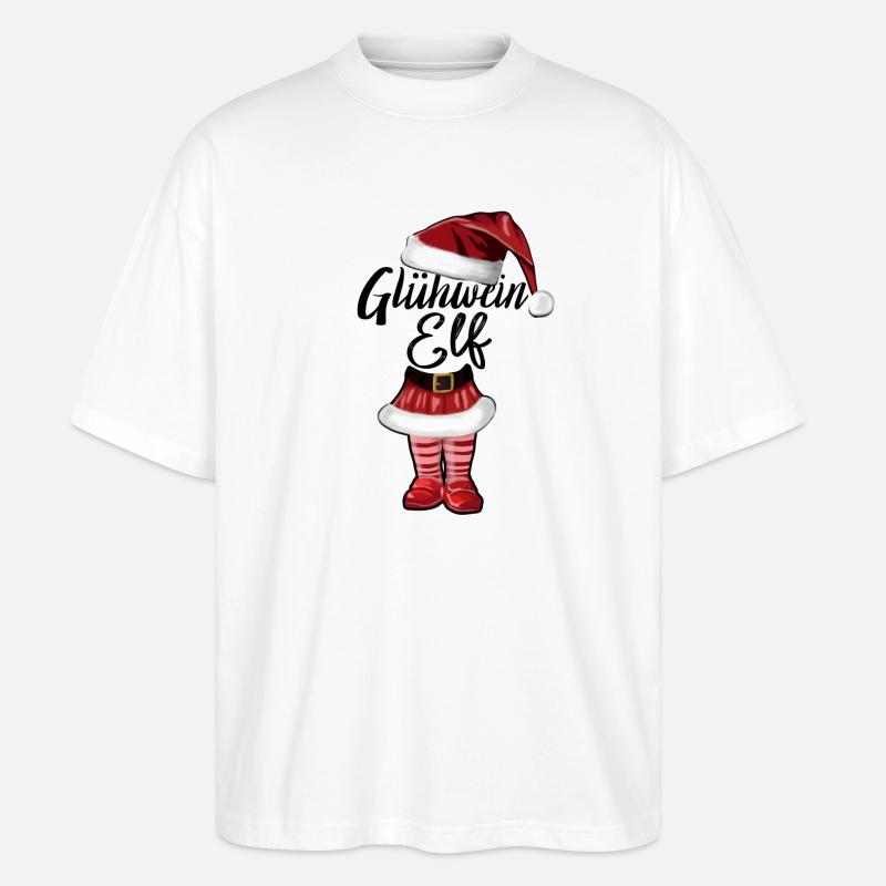 Lutin de vin chaud de Noël - T-shirt bio Blaster 2.0 coupe oversize Stanley/Stella Unisexe - blanc