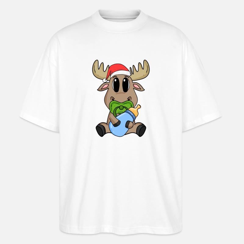 Bébé orignal Noël - T-shirt bio Blaster 2.0 coupe oversize Stanley/Stella Unisexe - blanc