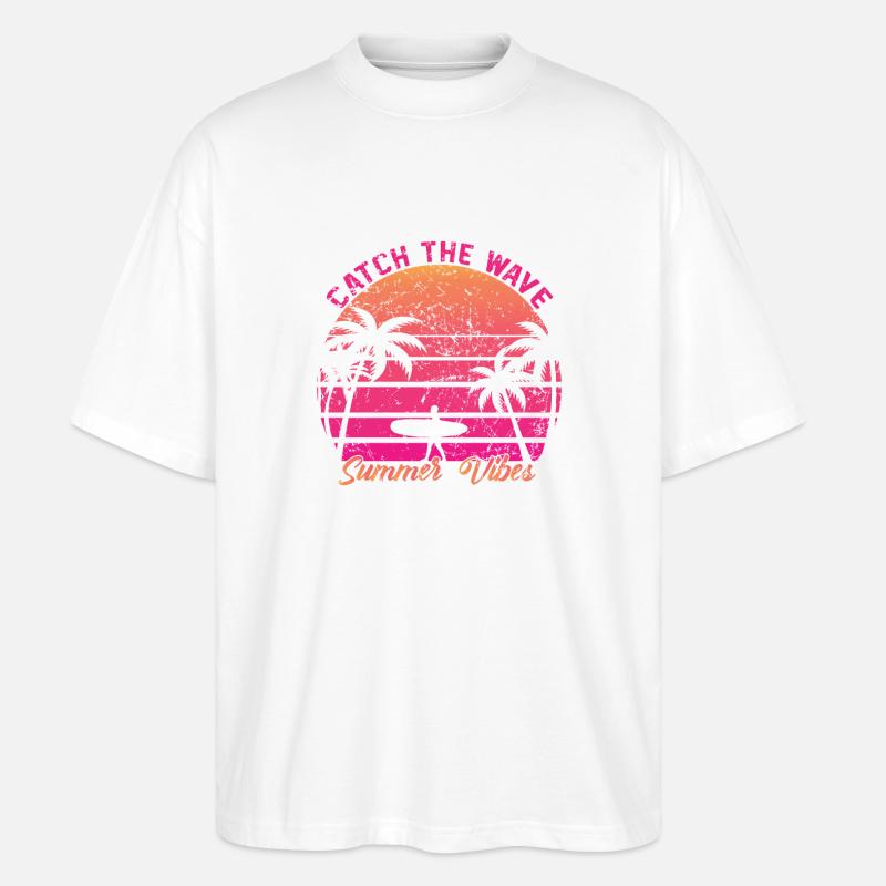 Catch the Wave - Stanley/Stella Oversized Unisex Bio T-Shirt Blaster 2.0 - Weiß