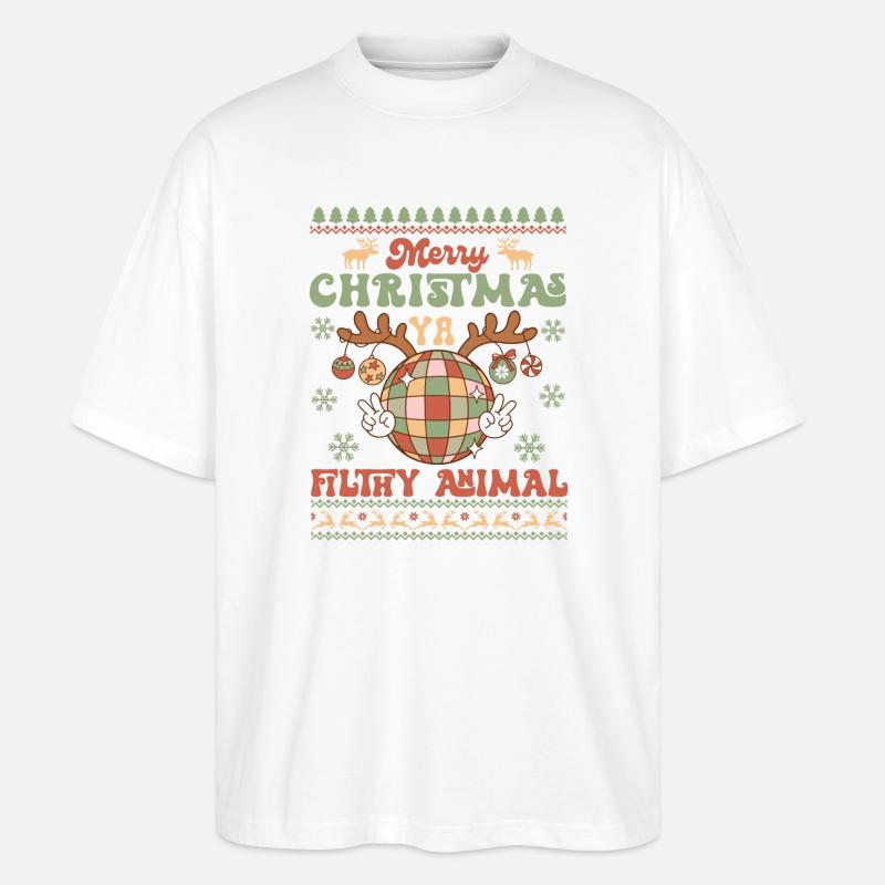 Pull de Noël moche - T-shirt bio Blaster 2.0 coupe oversize Stanley/Stella Unisexe - blanc