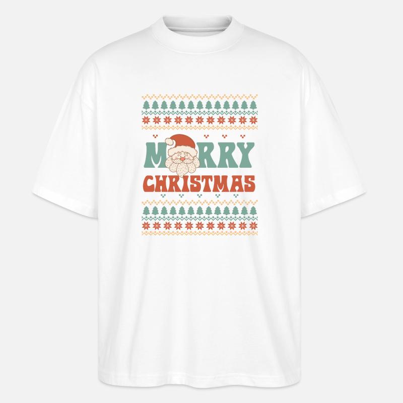 Hässlicher Weihnachtspullover - Stanley/Stella Oversized Unisex Bio T-Shirt Blaster 2.0 - Weiß