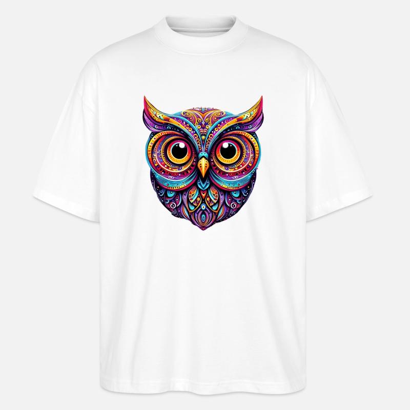 Eule - Stanley/Stella Oversized Unisex Bio T-Shirt Blaster 2.0 - Weiß