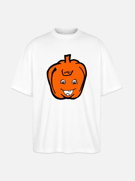Paprika - Stanley/Stella Oversized Unisex Organic T-shirt Blaster 2.0 - white