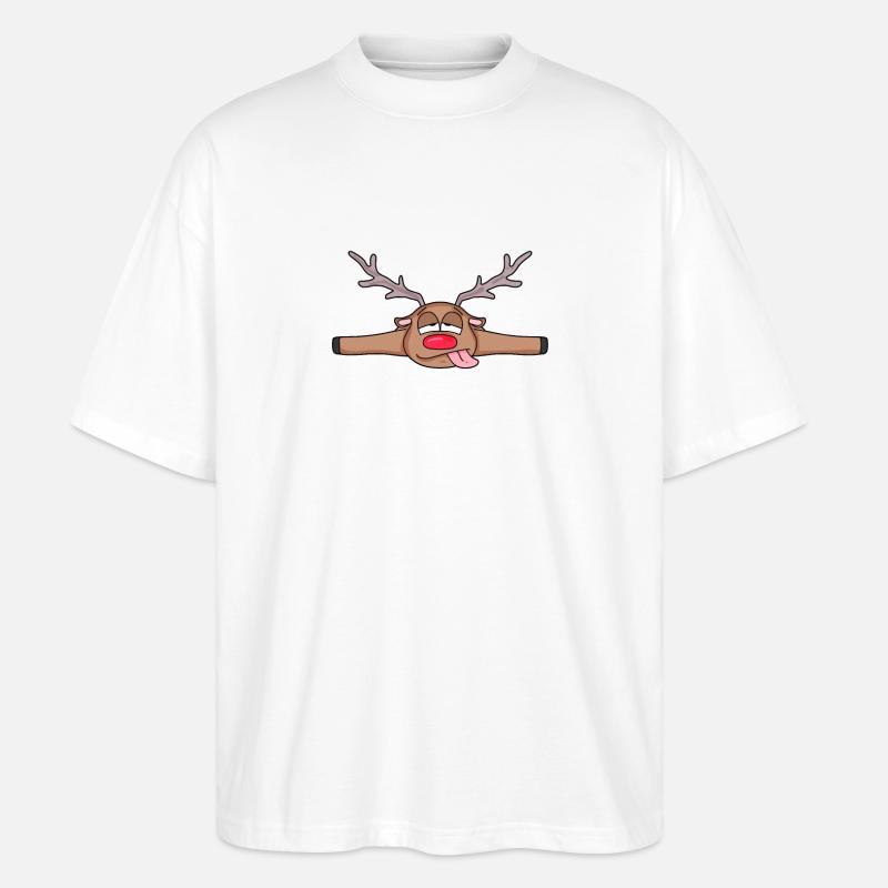 Roe deer lying down - Stanley/Stella Oversized Unisex Organic T-shirt Blaster 2.0 - white