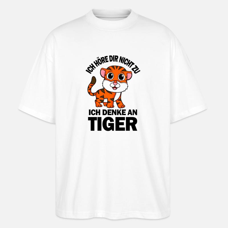 Tier Tiger - Stanley/Stella Oversized Unisex Bio T-Shirt Blaster 2.0 - Weiß