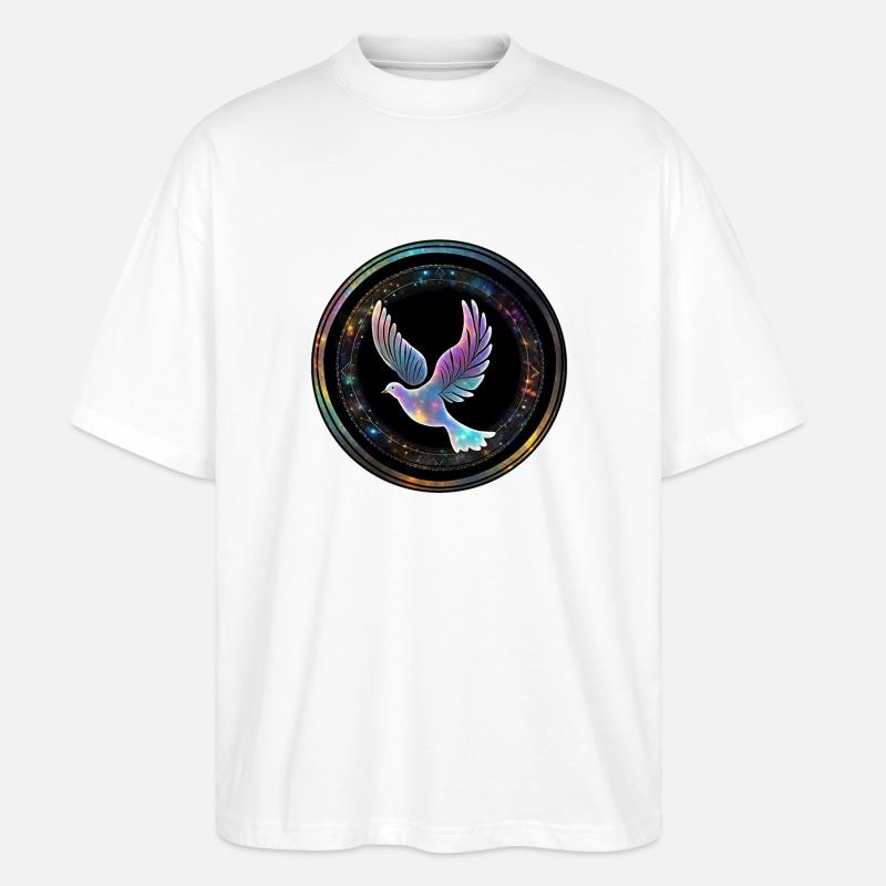 Galaxy Taube im Sternenring - Stanley/Stella Oversized Unisex Bio T-Shirt Blaster 2.0 - Weiß