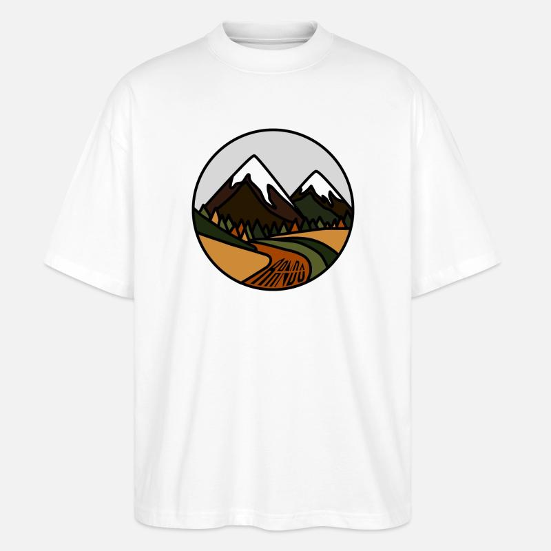 Schneebedeckte Berge und Alpentäler - Stanley/Stella Oversized Unisex Bio T-Shirt Blaster 2.0 - Weiß