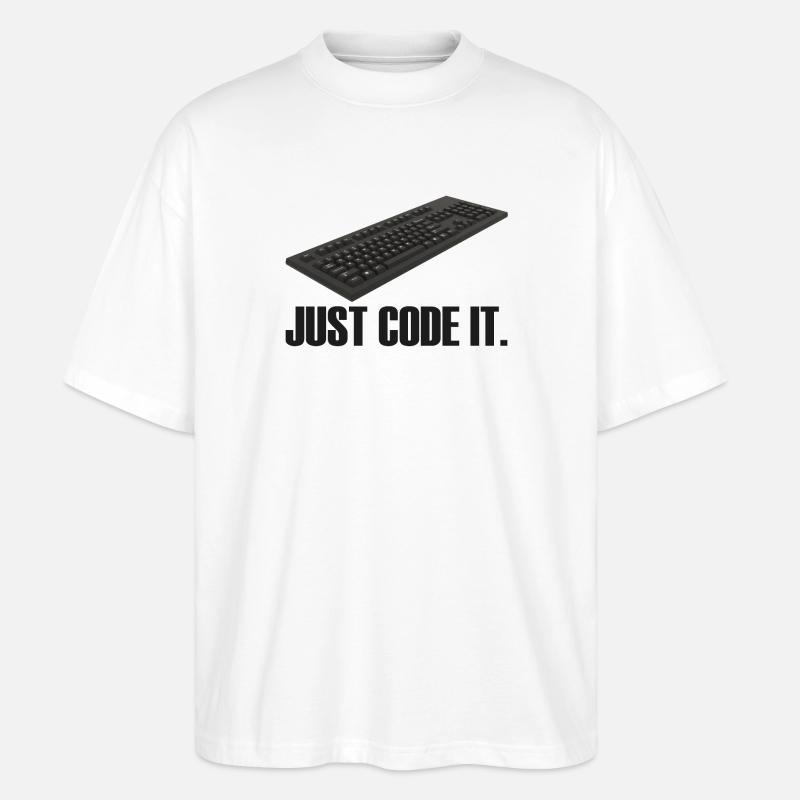 Just Code it - Stanley/Stella Oversized Unisex Bio T-Shirt Blaster 2.0 - Weiß