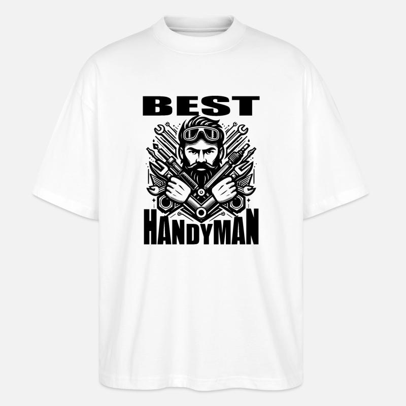 DER BESTE HANDWERKER - Stanley/Stella Oversized Unisex Bio T-Shirt Blaster 2.0 - Weiß