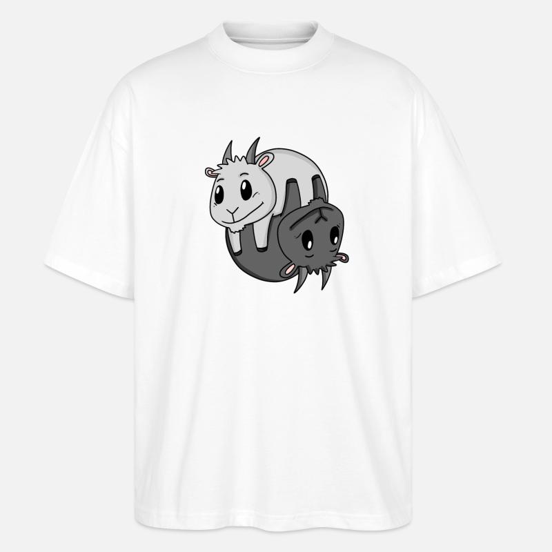 Signe Yin Yang Chèvre - T-shirt bio Blaster 2.0 coupe oversize Stanley/Stella Unisexe - blanc