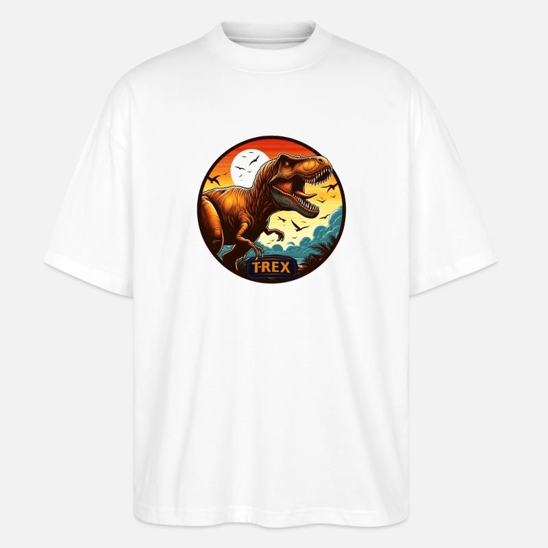 Dinosaurier T-Rex Logo - Stanley/Stella Oversized Unisex Bio T-Shirt Blaster 2.0 - Weiß