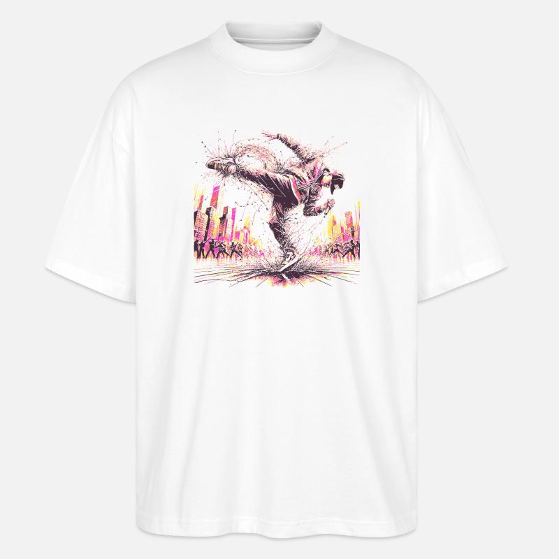 BREAK DANCE - T-shirt bio Blaster 2.0 coupe oversize Stanley/Stella Unisexe - blanc