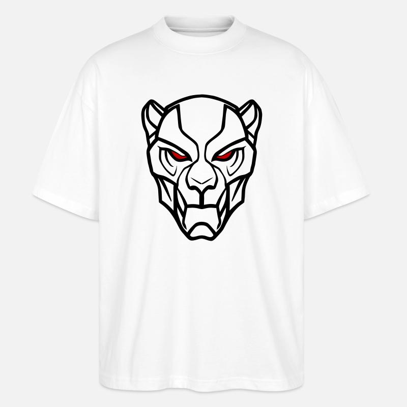 Vector Löwenkopf Design - Stanley/Stella Oversized Unisex Bio T-Shirt Blaster 2.0 - Weiß