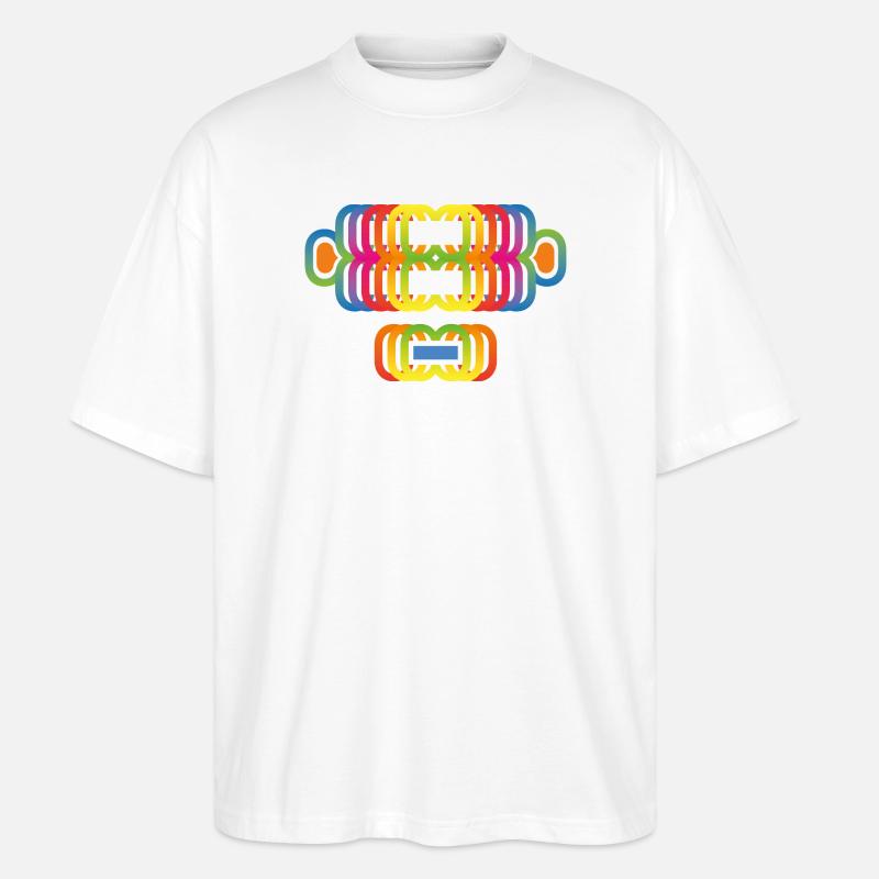 Arc-en-ciel couleur singe - T-shirt bio Blaster 2.0 coupe oversize Stanley/Stella Unisexe - blanc