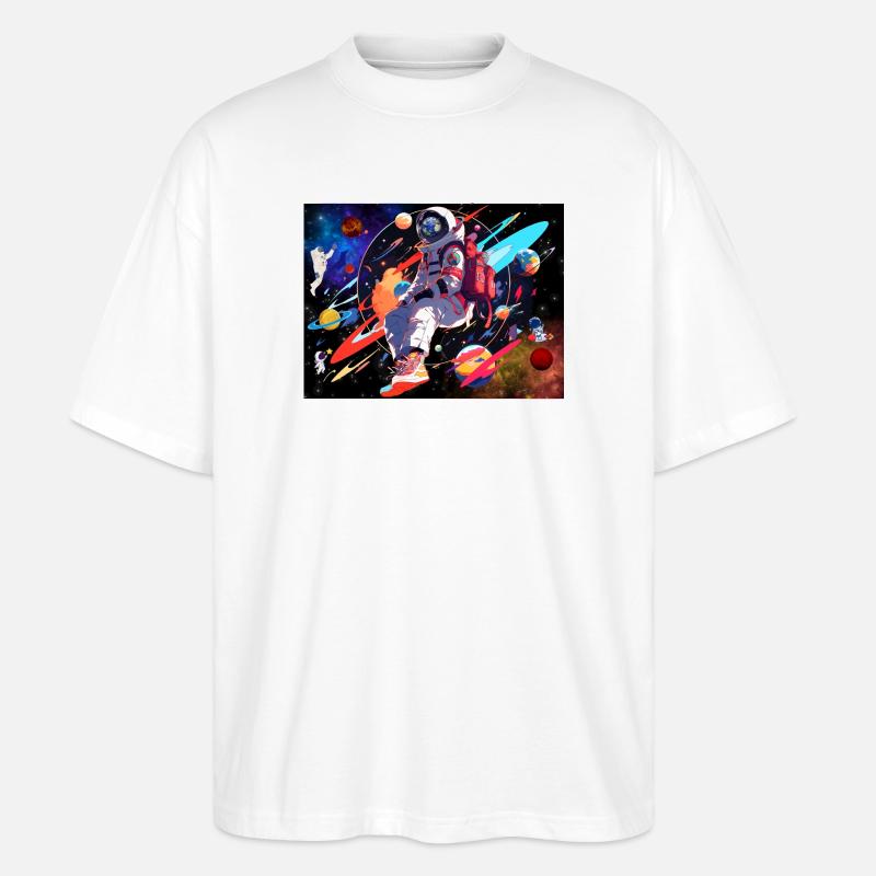 L’astronaute et l’espace - T-shirt bio Blaster 2.0 coupe oversize Stanley/Stella Unisexe - blanc