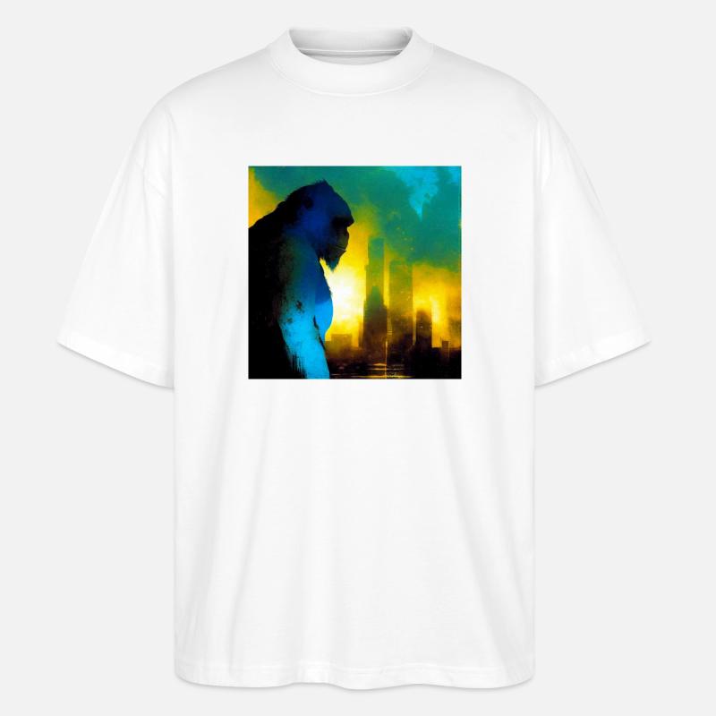 Gorilla 01 - Stanley/Stella Oversized Unisex Bio T-Shirt Blaster 2.0 - Weiß