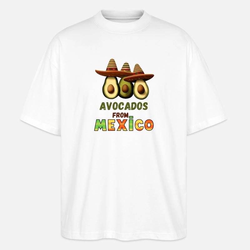 Avocado mit Mexiko - Stanley/Stella Oversized Unisex Bio T-Shirt Blaster 2.0 - Weiß