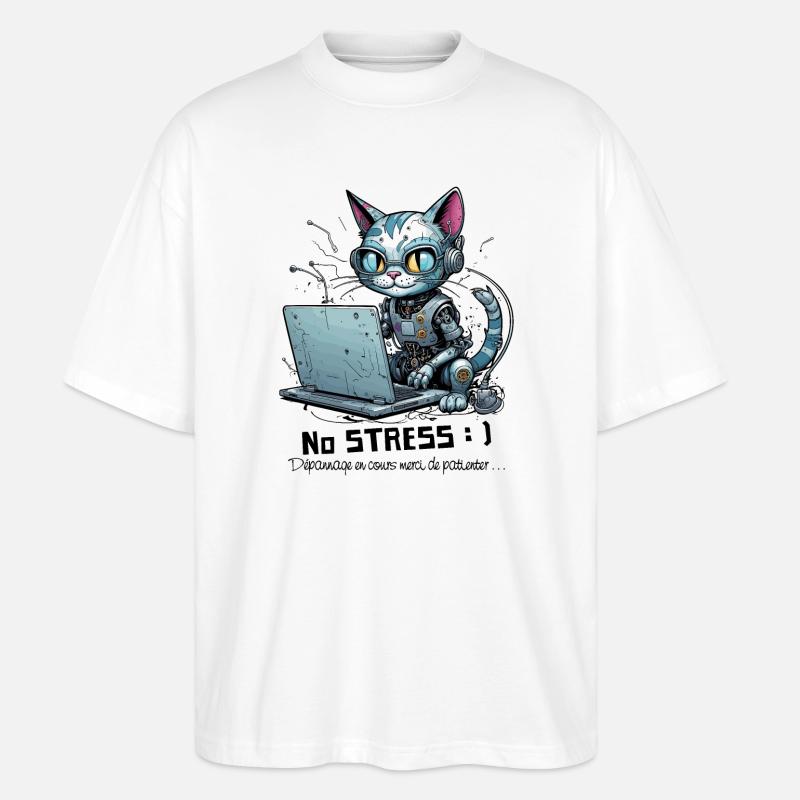Geekiger Computer-Chat, Computer-Humor - Stanley/Stella Oversized Unisex Bio T-Shirt Blaster 2.0 - Weiß