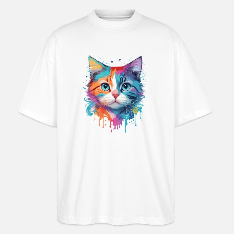 Chat mignon - T-shirt bio Blaster 2.0 coupe oversize Stanley/Stella Unisexe - blanc