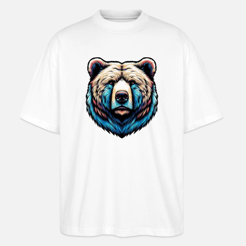 Bär - Stanley/Stella Oversized Unisex Bio T-Shirt Blaster 2.0 - Weiß