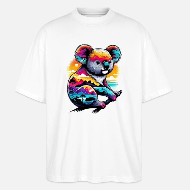 Koala - Stanley/Stella Oversized Unisex Organic T-shirt Blaster 2.0 - white