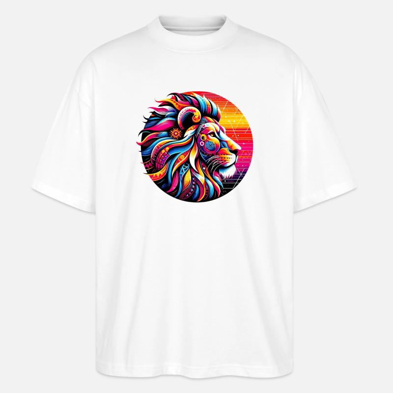 Löwe - Stanley/Stella Oversized Unisex Bio T-Shirt Blaster 2.0 - Weiß