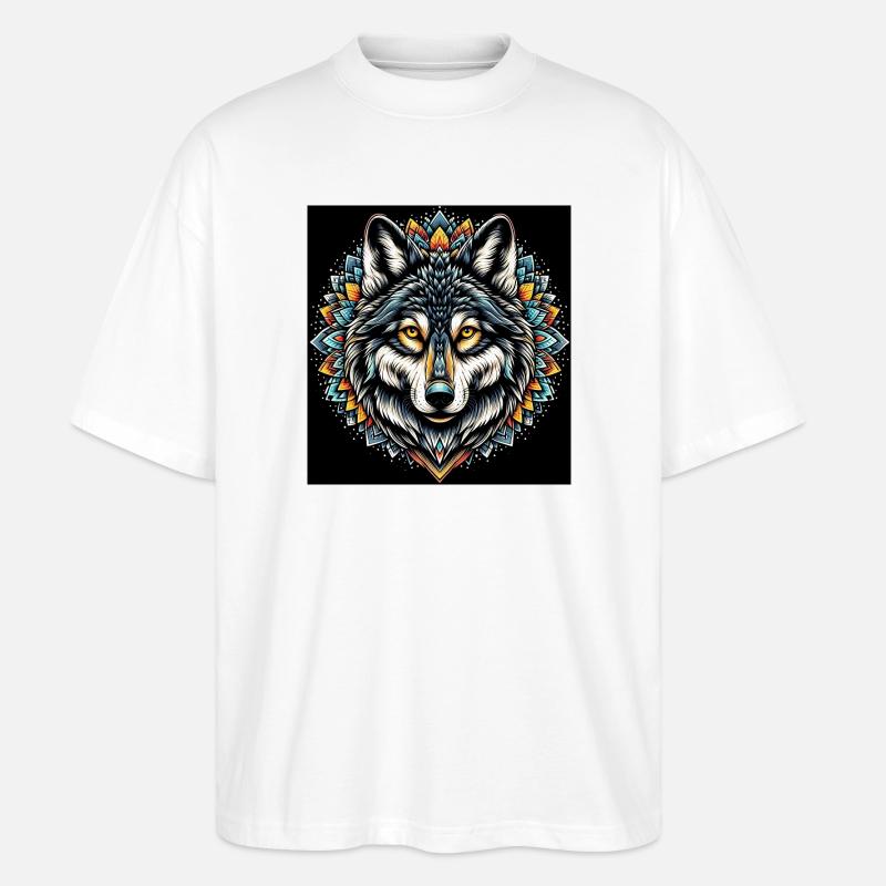 Wolf - Stanley/Stella Oversized Unisex Organic T-shirt Blaster 2.0 - white