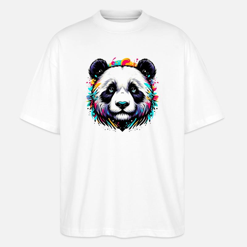 Panda - Stanley/Stella Oversized Unisex Bio T-Shirt Blaster 2.0 - Weiß