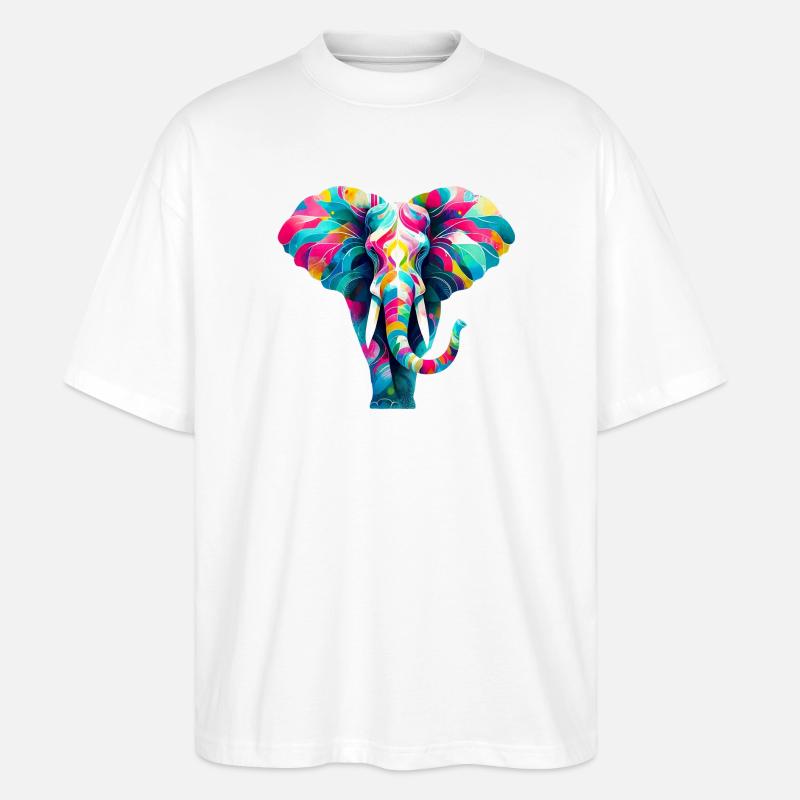 Éléphant - T-shirt bio Blaster 2.0 coupe oversize Stanley/Stella Unisexe - blanc