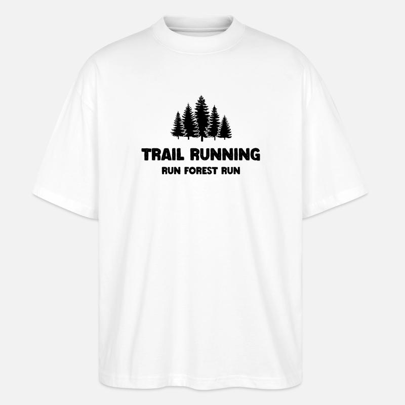 Trailrunning - Run Forest Run - Stanley/Stella Oversized Unisex Bio T-Shirt Blaster 2.0 - Weiß