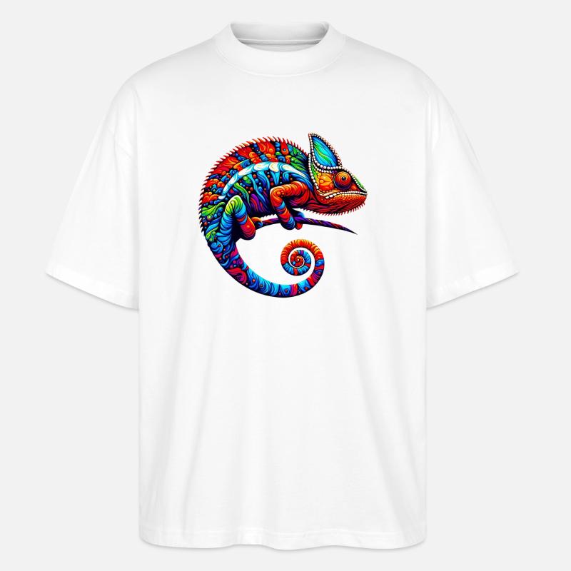 Chamäleon - Stanley/Stella Oversized Unisex Bio T-Shirt Blaster 2.0 - Weiß