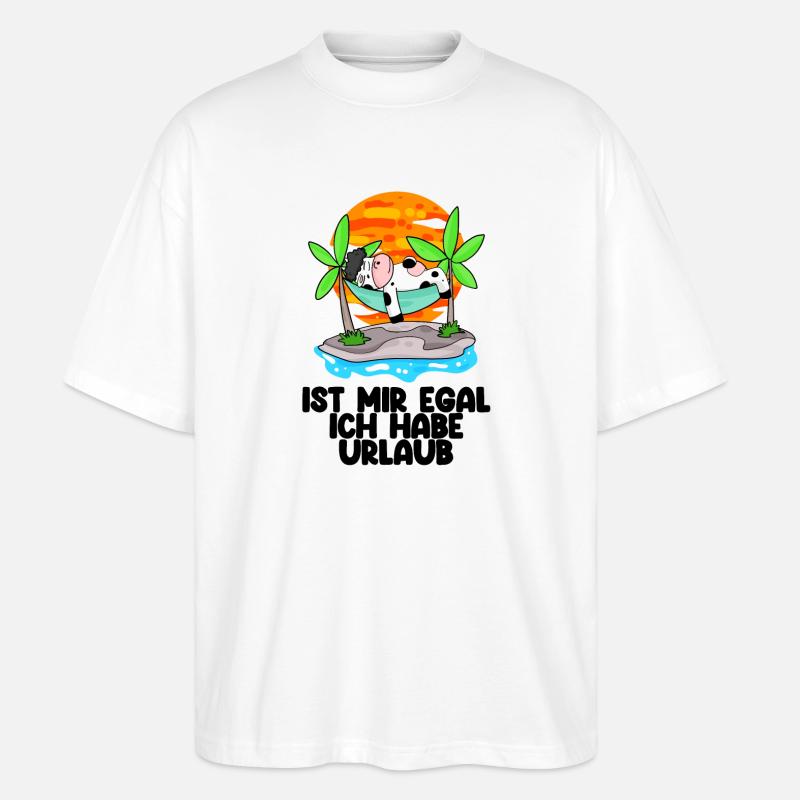 Urlaub Ferien Frei Kuh - Stanley/Stella Oversized Unisex Bio T-Shirt Blaster 2.0 - Weiß