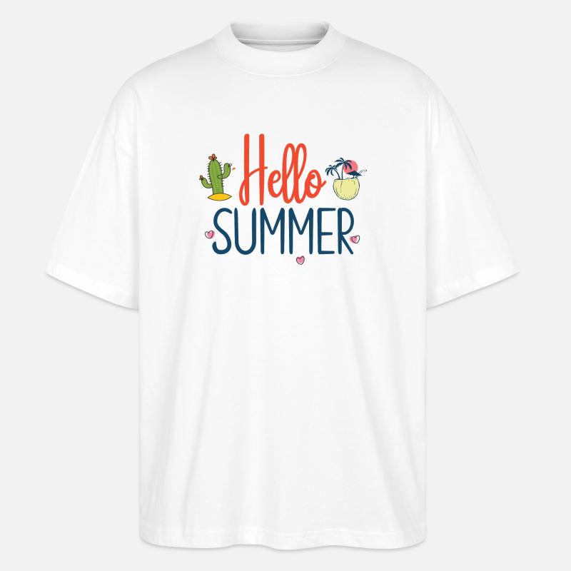 Hallo Sommer - Stanley/Stella Oversized Unisex Bio T-Shirt Blaster 2.0 - Weiß
