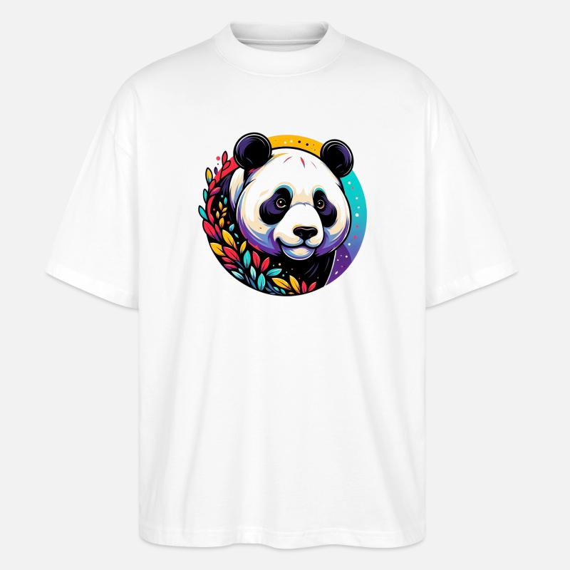 Panda - Stanley/Stella Oversized Unisex Bio T-Shirt Blaster 2.0 - Weiß