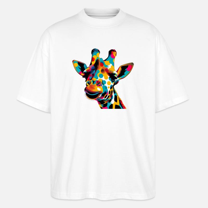 Giraffe Pop Art - Stanley/Stella Oversized Unisex Bio T-Shirt Blaster 2.0 - Weiß