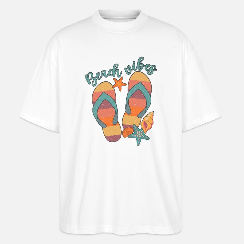 Strand-Vibes - Stanley/Stella Oversized Unisex Bio T-Shirt Blaster 2.0 - Weiß
