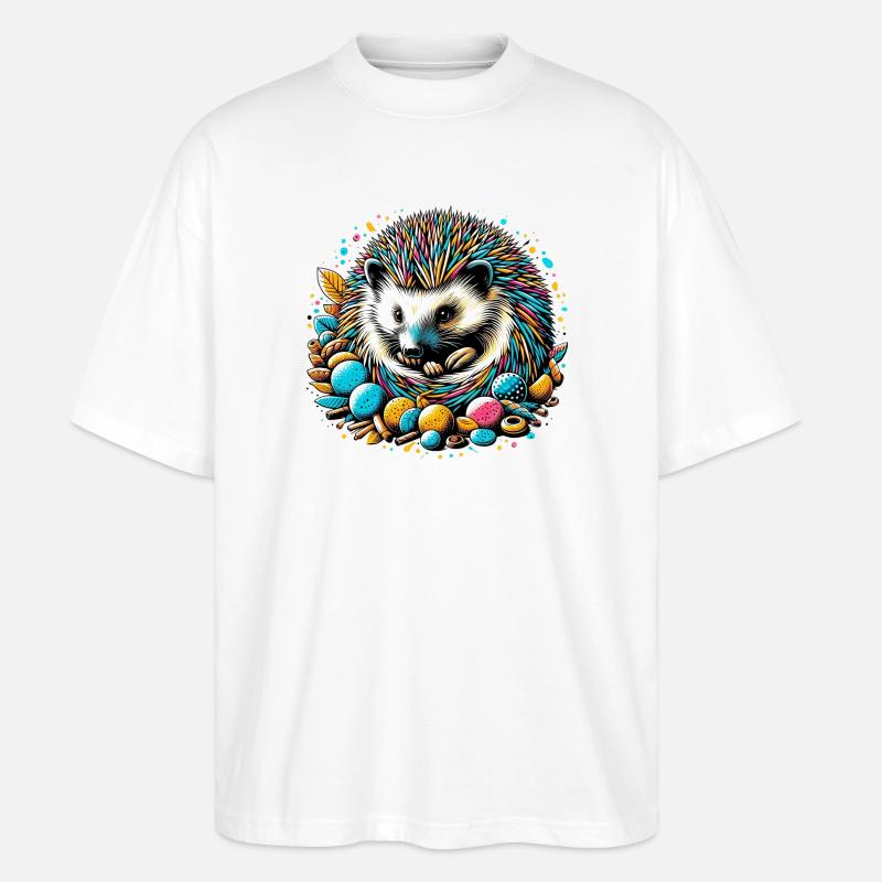Igel - Stanley/Stella Oversized Unisex Bio T-Shirt Blaster 2.0 - Weiß