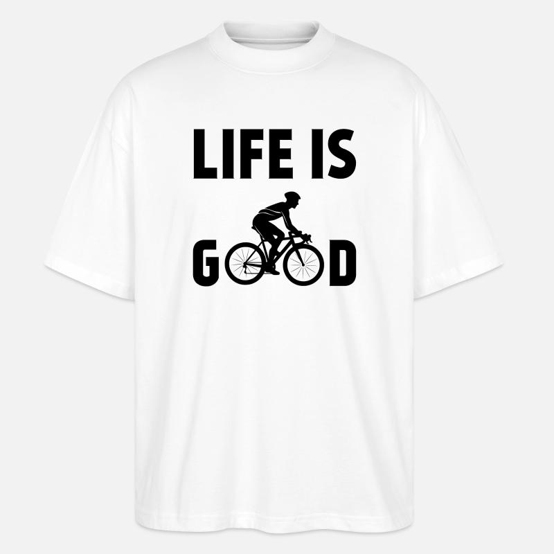 Cyclisme - La vie est belle - T-shirt bio Blaster 2.0 coupe oversize Stanley/Stella Unisexe - blanc
