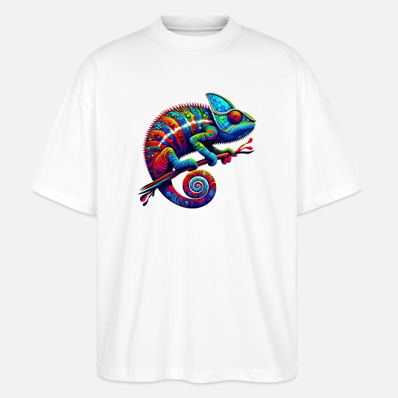 Chamäleon - Stanley/Stella Oversized Unisex Bio T-Shirt Blaster 2.0 - Weiß