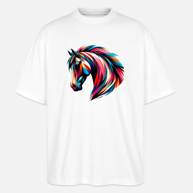 Pferd - Stanley/Stella Oversized Unisex Bio T-Shirt Blaster 2.0 - Weiß
