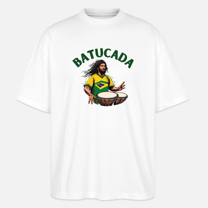 Batucada, batucada player, percussion - Stanley/Stella Oversized Unisex Organic T-shirt Blaster 2.0 - white