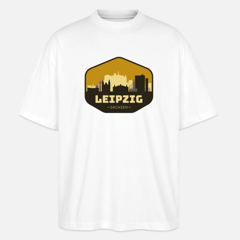 Leipzig Skyline - Stanley/Stella Oversized Unisex Bio T-Shirt Blaster 2.0 - Weiß