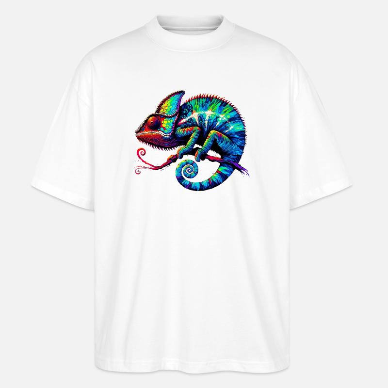 Chamäleon - Stanley/Stella Oversized Unisex Bio T-Shirt Blaster 2.0 - Weiß